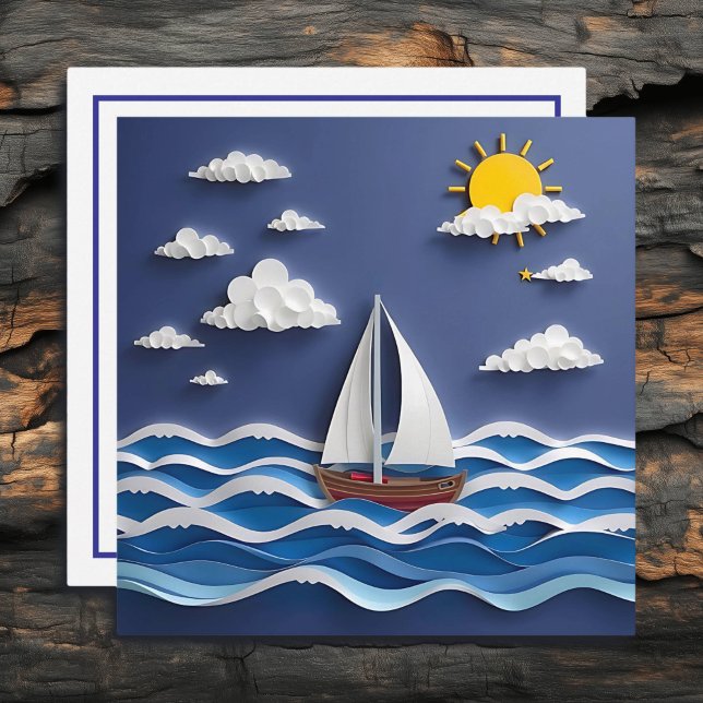 Velero y sol | Quillado de papel (Subido por el creador)