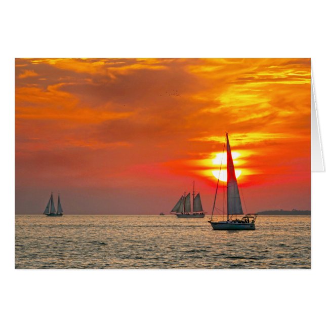 Veleros en Key West, Florida, Sunset (Anverso (Horizontal))