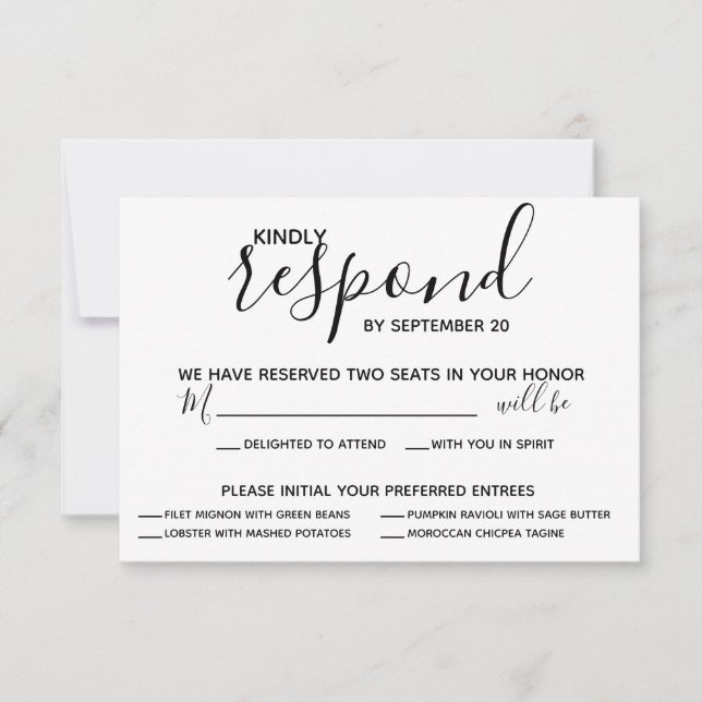 Vellum Black Rustic Script Photo Wedding RSVP (Anverso)