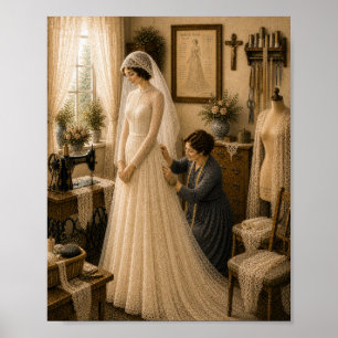 Velo de novia católica vintage costurera arte nupc