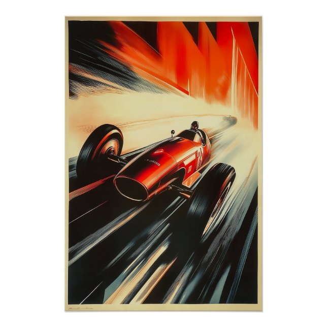 Velocidad de Deco - Poster de Carreras Art Deco (Anverso)