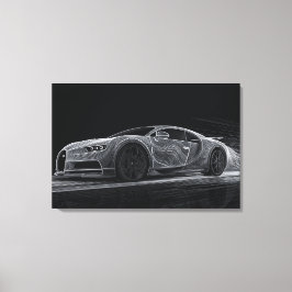 Velocidad Monocroma | Arte del Automóvil (76 cm x