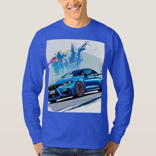 Velocidad y estilo camiseta azul Unisex (Anverso)