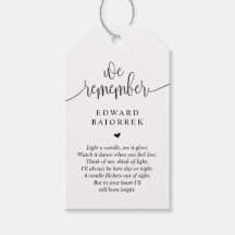 Velorio etiqueta de vela conmemorativa moderna