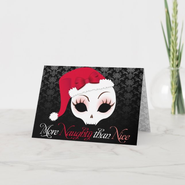 Velusa Skullie "más travieso que Niza" tarjeta (Anverso)