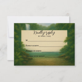 Velvet Rapids Boda Tarjeta RSVP
