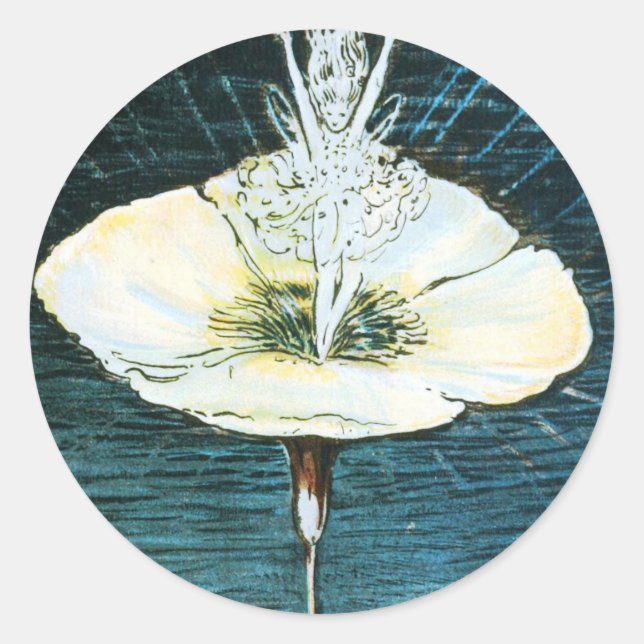 Velveteen Rabbit hada pegatina redondo (Anverso)