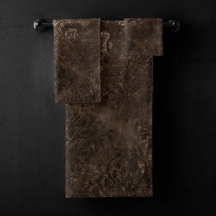 Velvety Bronze Damask Grunge barroco marrón