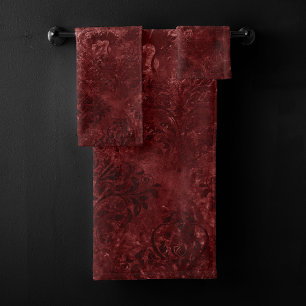 Velvety Henna Damask Grunge con angustia roja