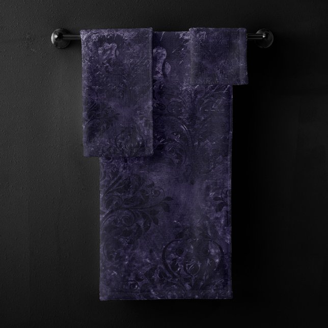 Velvety Midnight Damask | Grunge índigo morado (Subido por el creador)