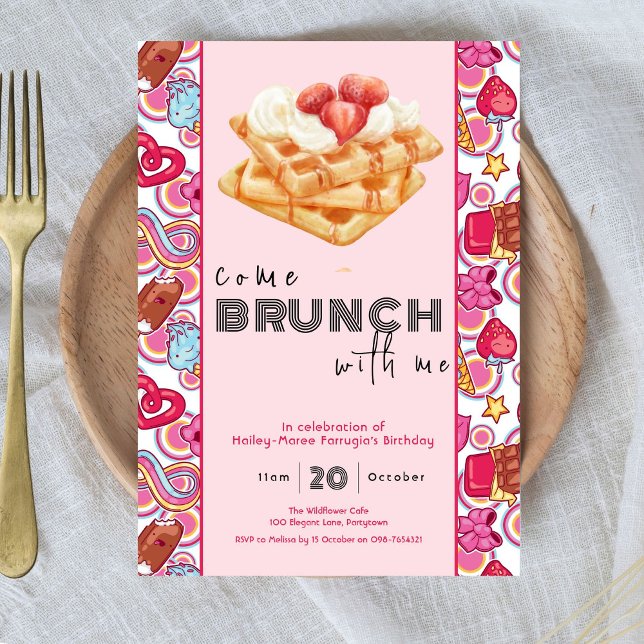 Ven a Brunch conmigo invitación rosa (Subido por el creador)