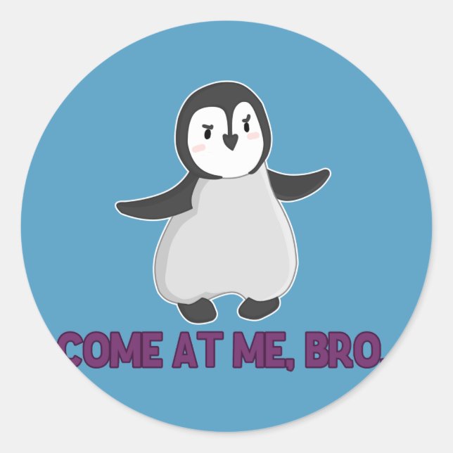 Ven A Mí, pegatina Del Bro Pingüino (Anverso)