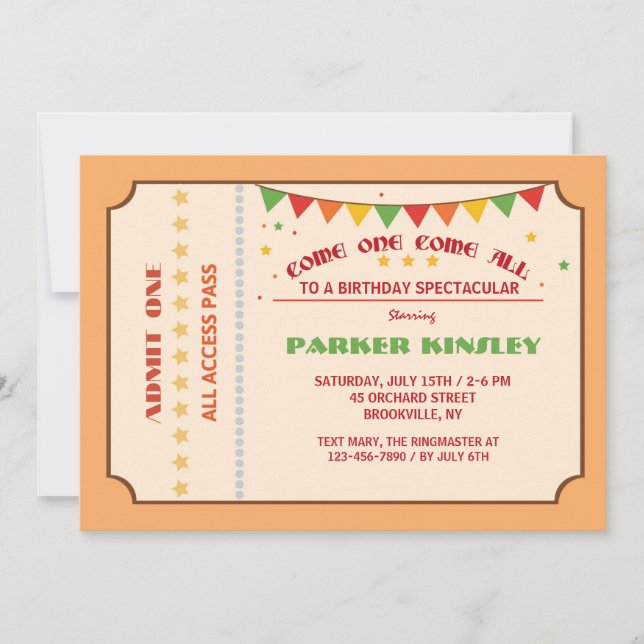 Ven Una Vez Toda La Invitación (Anverso)