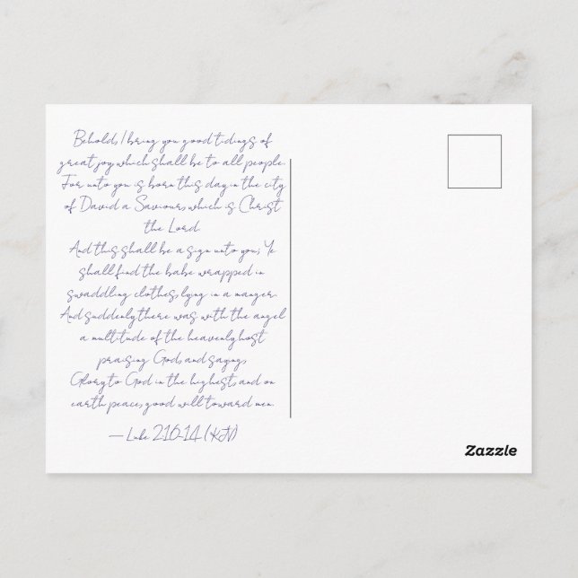 Ven y contempla a Él | Tarjeta postal de Navidad (Reverso)