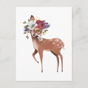 Venado con postal de corona floral