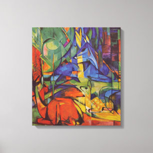 Venado en el bosque II por Franz Marc, Arte Vintag