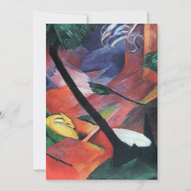 Venado en el bosque II por Franz Marc; Reh im Wald (Anverso)