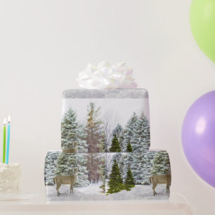 Venado en invierno Wonderland / Papel de envolvimi