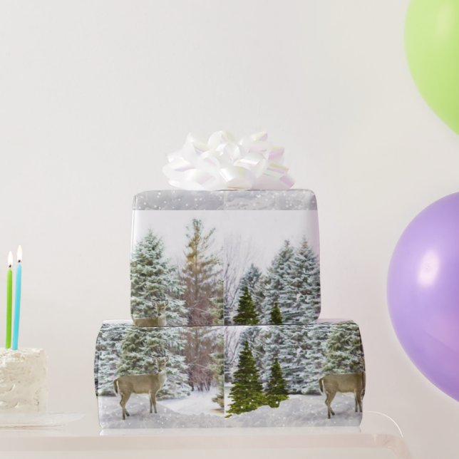 Venado en invierno Wonderland / Papel de envolvimi (Regalos de fiesta)