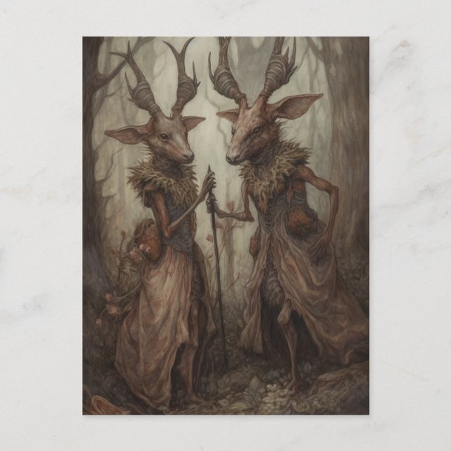 Venado en la postal de Woods (Anverso)