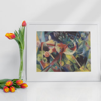 Venado en un jardín de flores por Franz Marc, arte