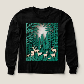 Venado forestal encantado - Papel cortado en mader