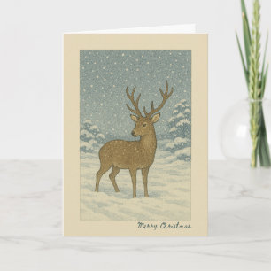 Venado japonés - Tarjeta Navidad