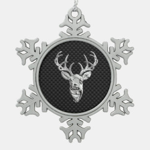 Venado plateado con decoración de fibra de carbono