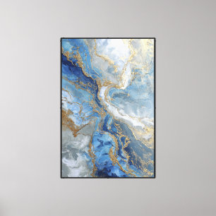 Venas de Oro Azul – Arte de Pared Abstracto Fluido
