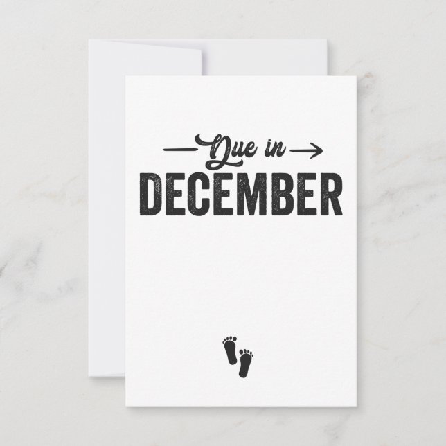 Vencimiento en diciembre Invitación para bebé rega (Anverso)