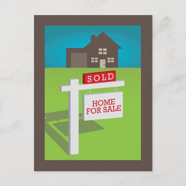 ¡Vendida! ¡Compramos una casa! Tarjeta postal (Anverso)