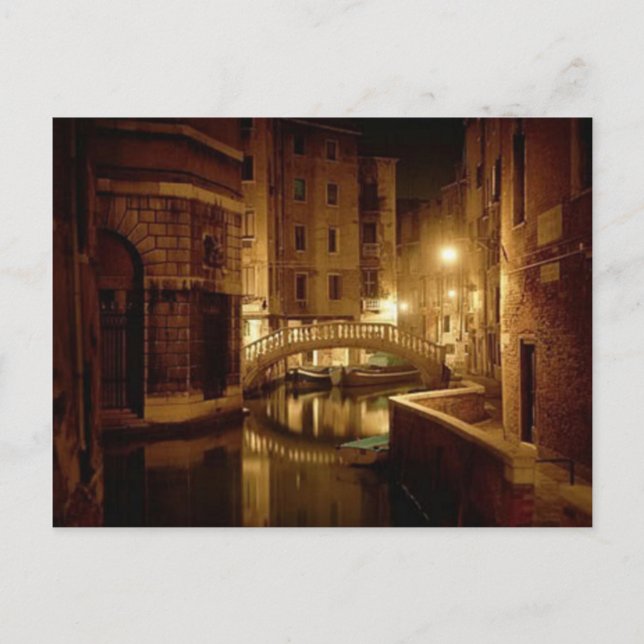 Venecia de noche - hermosa postal (Anverso)
