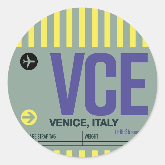 Venecia - Etiqueta redonda de viaje Sticker (Anverso)