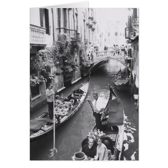 Venecia Gondola Romántica Italia Tarjeta de Nota d (Frente)