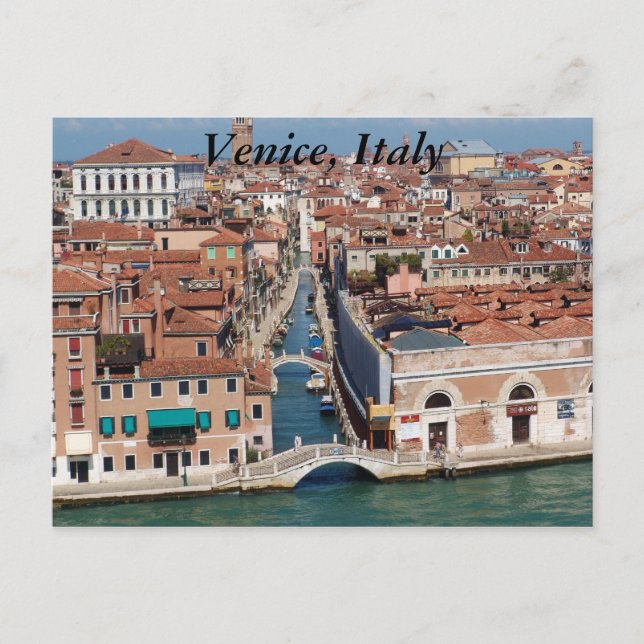 Venecia, Italia, fotografía con tarjeta postal. (Anverso)
