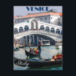 Venecia, Italia Góndola Tarjeta de viaje de vintag<br><div class="desc">Venecia,  Italia Góndola Tarjeta de viaje de vintage</div>