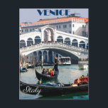 Venecia, Italia Góndola Tarjeta de viaje de vintag<br><div class="desc">Venecia,  Italia Góndola Tarjeta de viaje de vintage</div>