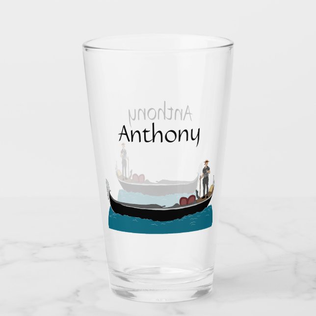 Venecia, Italia Gondola y Gondolier (Anverso)