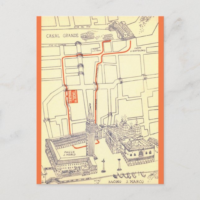 Venecia Italia Gran Canal Tarjeta Postal Antigua (Anverso)