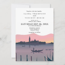 Venecia Italia Invitación a la boda Retro