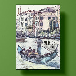 Venecia Italia Viaje Vintage Arte Retro Postal