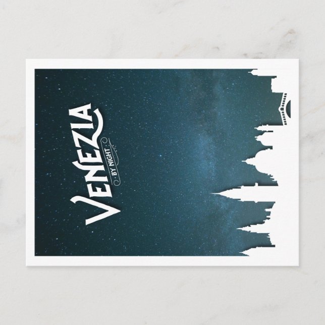 Venecia por noche - postal (Anverso)