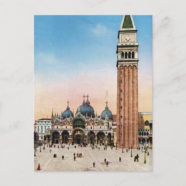 Venecia, Réplica de la tarjeta postal antigua 1910 (Anverso)