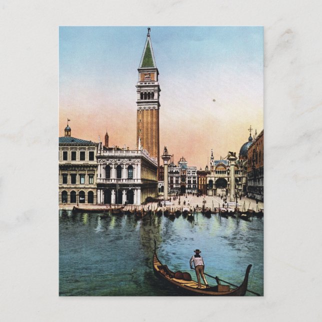 Venecia, Réplica de la tarjeta postal antigua 1910 (Anverso)