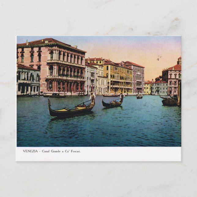 Venecia, Réplica de la tarjeta postal antigua 1910 (Anverso)