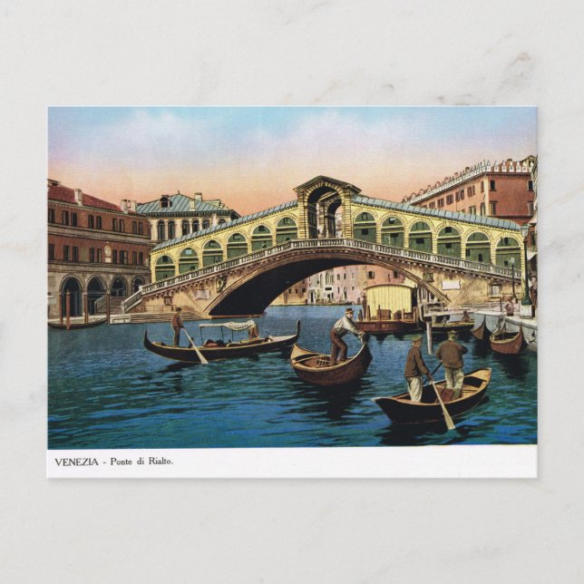 Venecia, Réplica de la tarjeta postal antigua 1910 (Anverso)