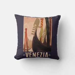 Venecia (Venecia) Italia almohada de viaje vintage