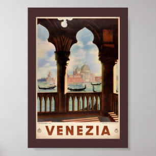 Venecia Venezia Póster de viaje antiguo restaurado