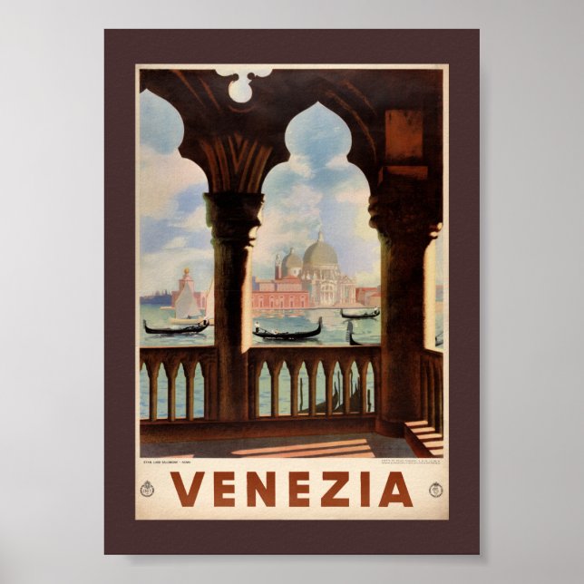 Venecia Venezia Póster de viaje antiguo restaurado (Frente)