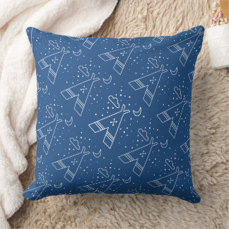 Venerable marina y bebé azul tribal almohada